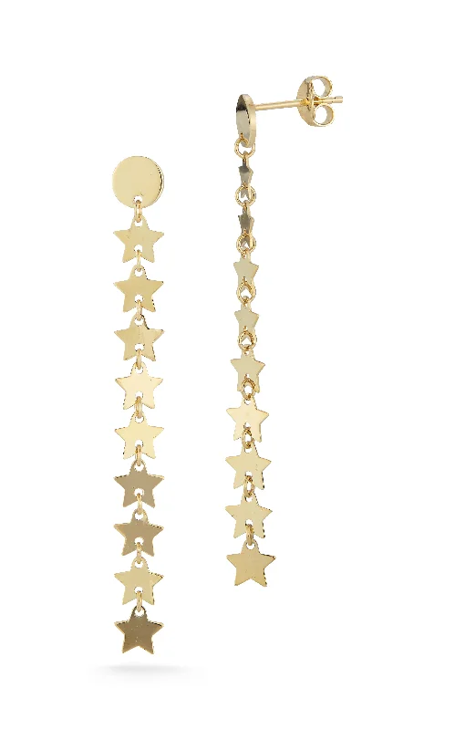 Thick cuff earrings-Star Dangle Drop Stud Earring