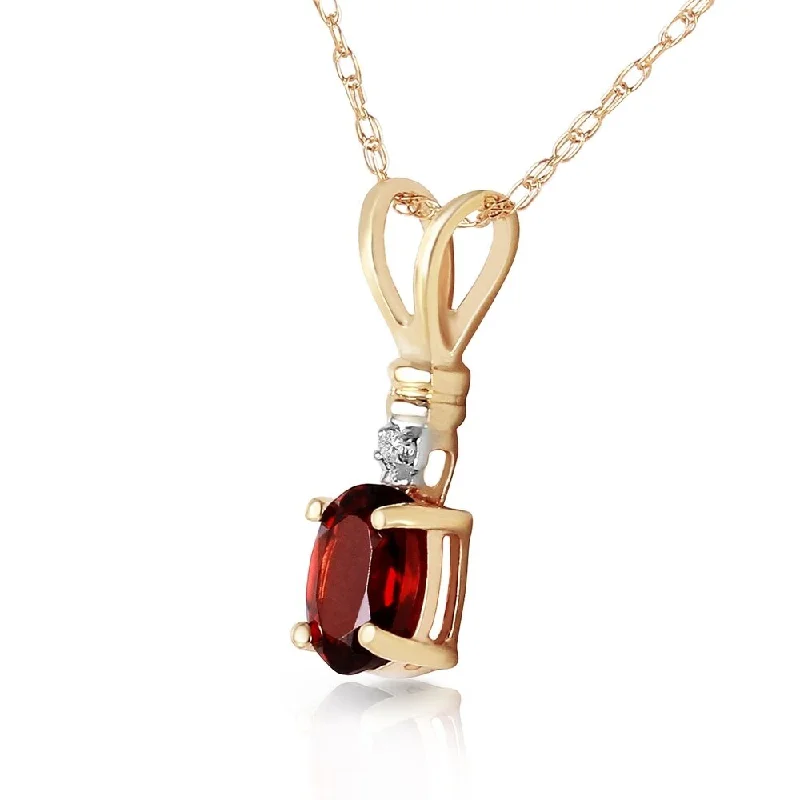 Citrine pendant necklaces-0.46 Carat 14K Solid Gold Simply Dramatic Garnet Diamond Necklace