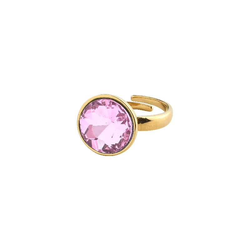 Radiant star rings-Radiant star rings-CALLIE crystal ring rose/gold-plated