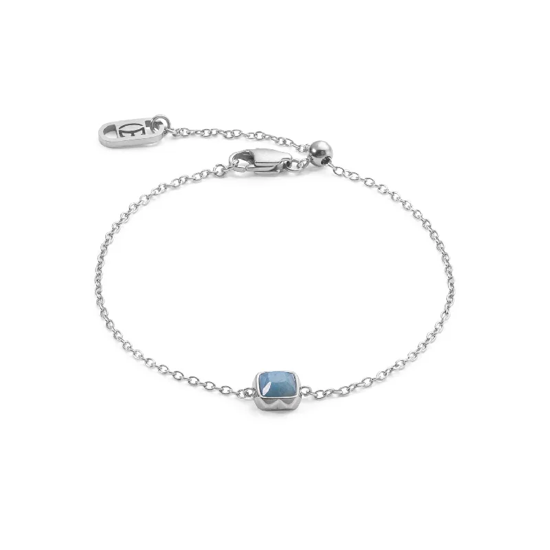 Coeur De Lion Silver March Birthstone Blue Aventurine Bracelet