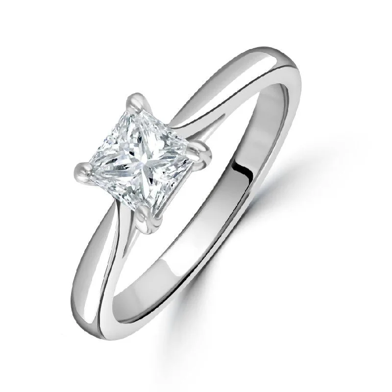 0.71ct Princess Cut Diamond Solitaire Platinum Ring