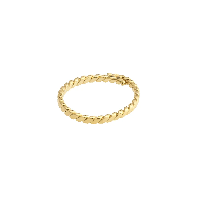 Spinel cut rings-Spinel cut rings-LULU twisted stack ring gold-plated