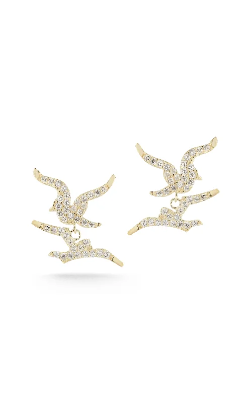 Thick bar earrings-Bird Stud Earring