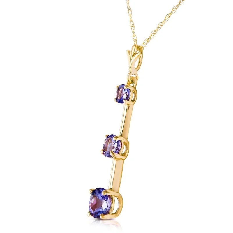 Spiral braid necklaces-1.25 Carat 14K Solid Gold Evening Of Poetry Tanzanite Necklace