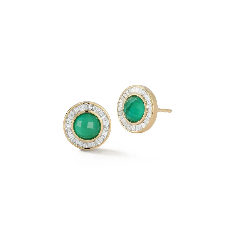 Tiny dot earrings-Cosmos Studs - Jade