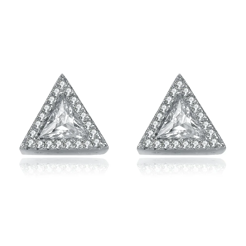 Wanderer weave earrings-Déco Triangle Frame Stud Earrings