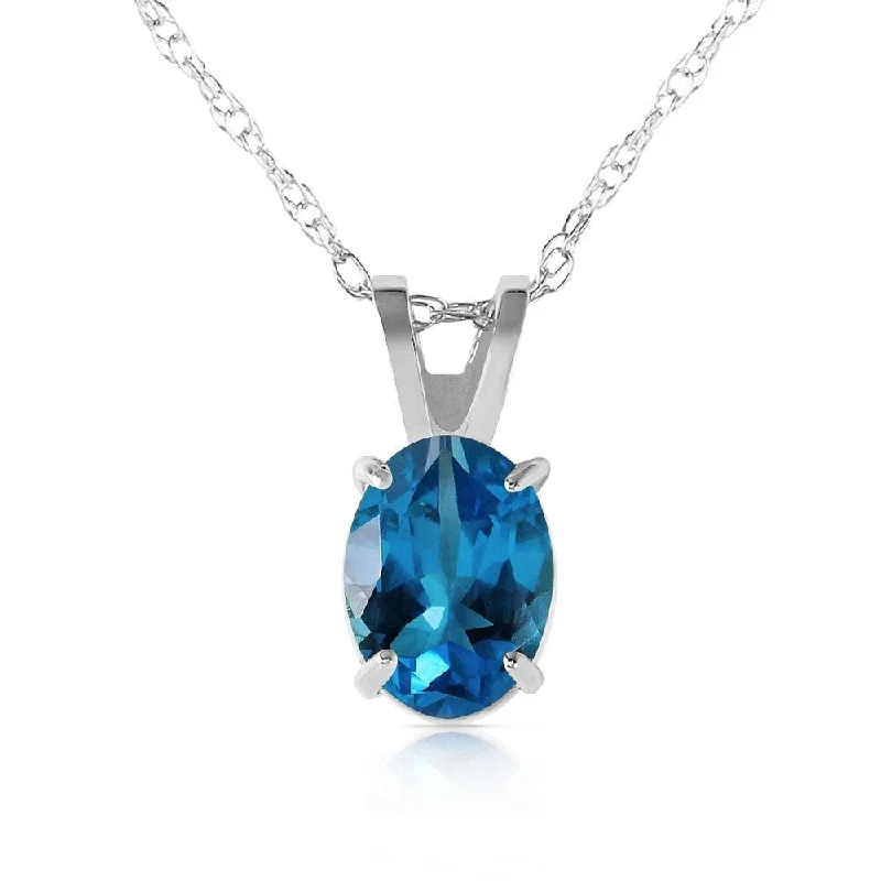 Twine braid necklaces-0.85 Carat 14K White Gold Life at Forty Blue Topaz Necklace