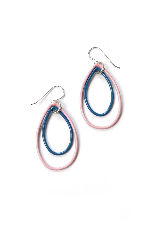 Thin pearl earrings-Ella earrings in Bubble Gum and Azure Blue