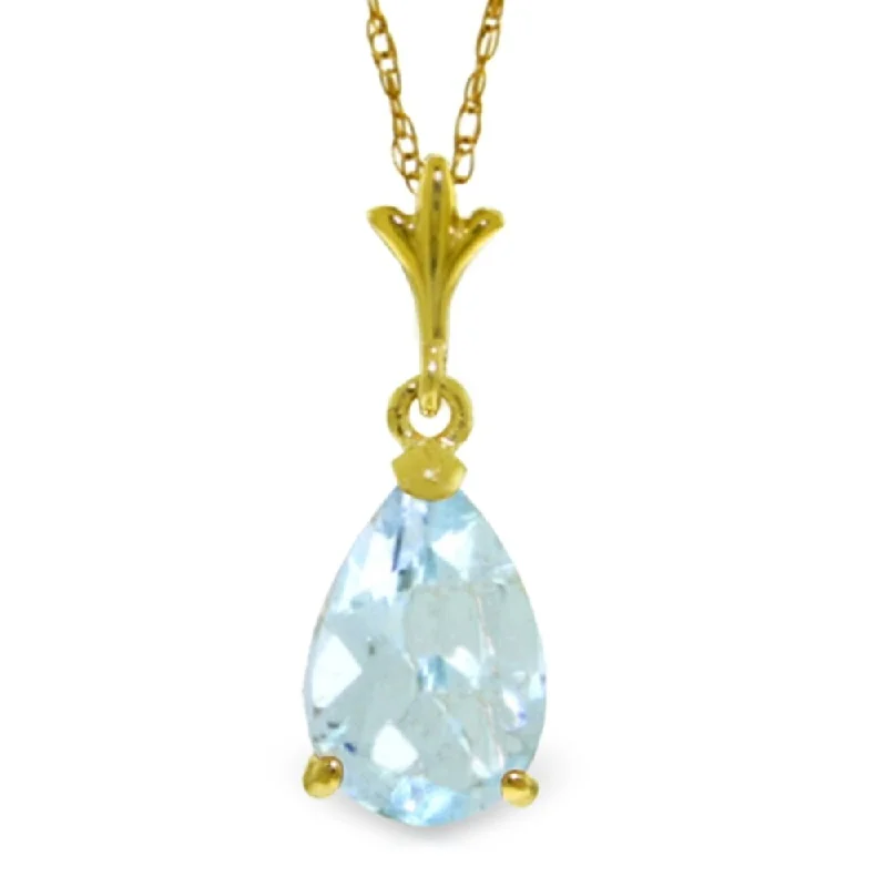 Retro charm necklaces-1.5 Carat 14K Gold Duration of Love Aquamarine Necklace