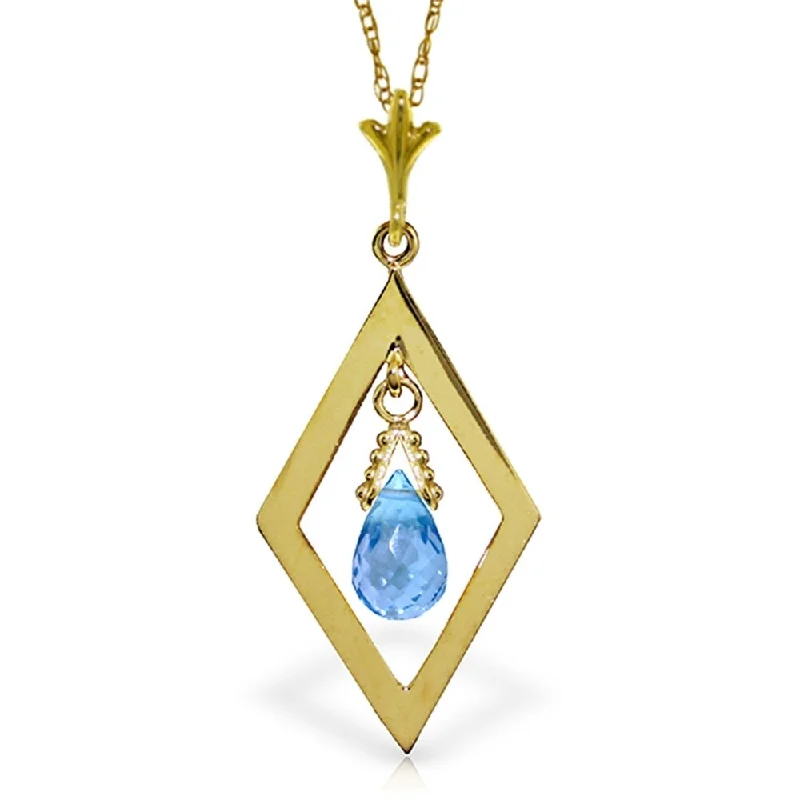 Spring clasp necklaces-0.7 Carat 14K Gold Carlitta Blue Topaz Necklace