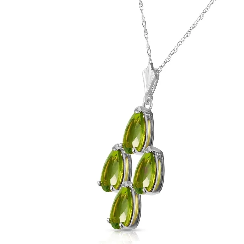 Thai style necklaces-2.25 CTW 14K Solid White Gold Extended Presence Peridot Necklace