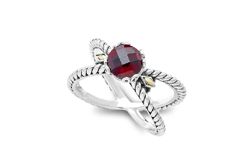 Bold geometric rings-Bold geometric rings-Glow "X" Ring- Garnet