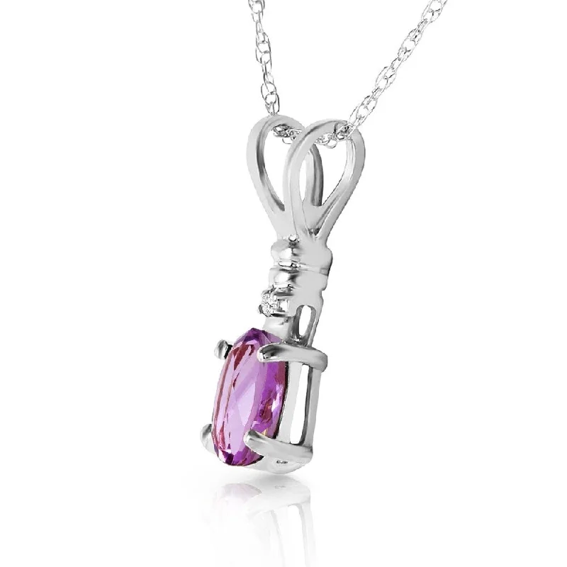 Wave pattern necklaces-0.46 CTW 14K Solid White Gold Swift Moment Amethyst Diamond Necklace