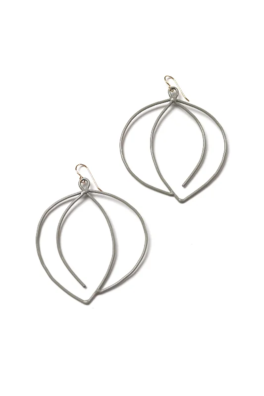 Quartz stone earrings-Tete Statement Earrings in Stone Grey