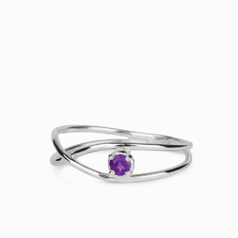 Antique promise rings-Antique promise rings-Amethyst Birthstone Ring