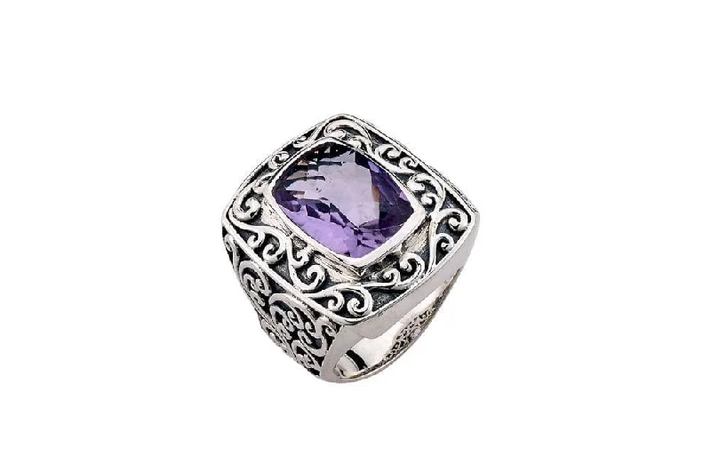 Sculpted cocktail rings-Sculpted cocktail rings-Chloe Ring- Amethyst