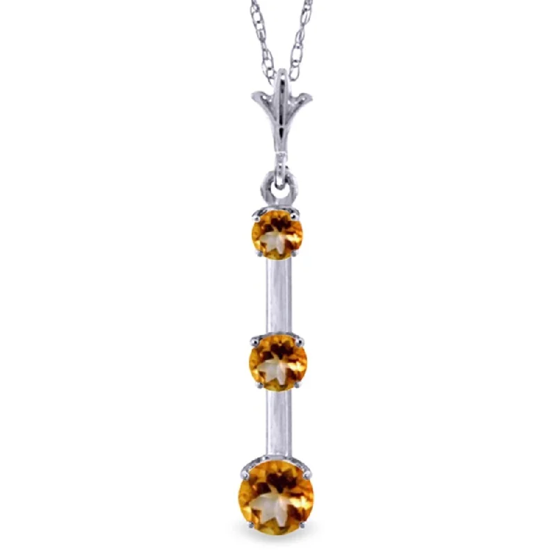 Dual gem necklaces-1.25 Carat 14K White Gold Torpedo Citrine Necklace