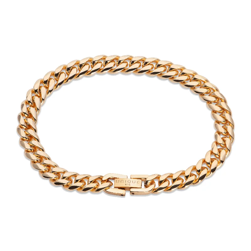 Unique & Co Matte/Polished Yellow Gold Steel Bracelet