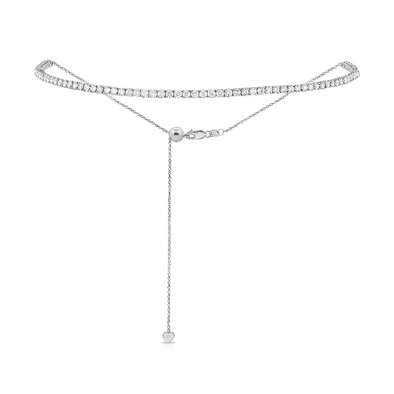 Woven cord necklaces-Joelle 3ct Diamond Choker Tennis Necklace 14K Gold - Diamond Necklace