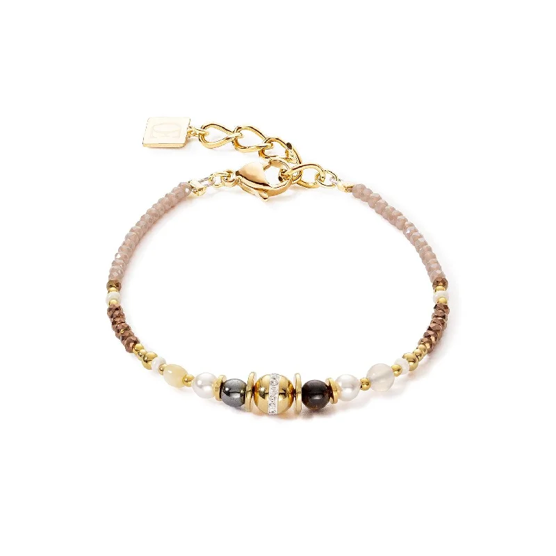 Coeur De Lion Brown Crystals and Pearls Bracelet