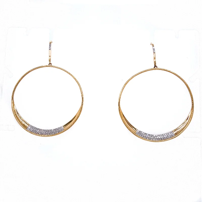 Wide hoop earrings-Diamond Circle Dangle Earrings