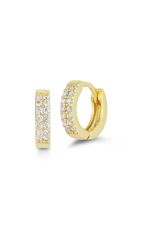 Sleek stud earrings-CZ Mini Huggie Earring