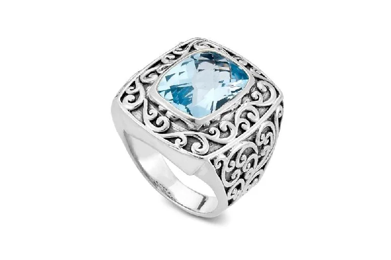 Stretch open rings-Stretch open rings-Chloe Ring- Blue Topaz