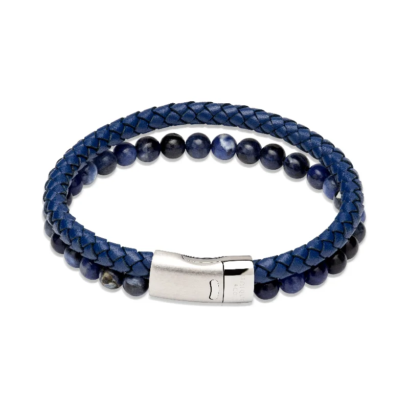 Unique & Co Leather and Beads Double Row Bracelet - Various Colours