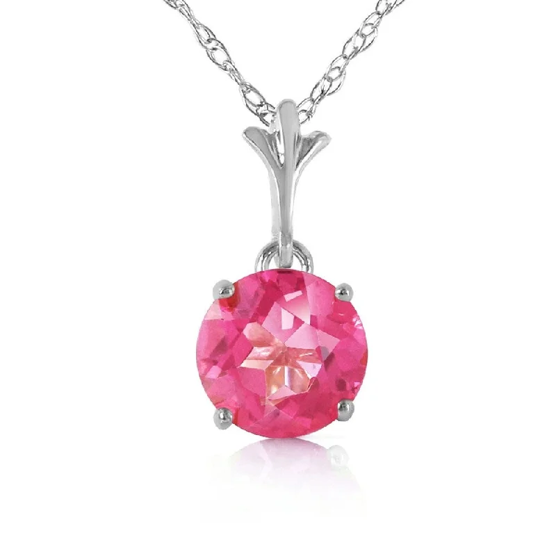 Radiant pearl necklaces-1.15 Carat 14K Solid White Gold Question Yourself Pink Topaz Necklace