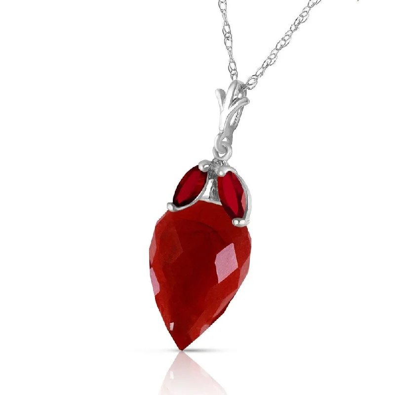 Vivid druzy necklaces-13.5 CTW 14K Solid White Gold Desire Casts Shadows Ruby Necklace