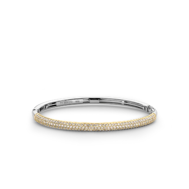 Ti Sento 18ct Gold Vermeil Cubic Zirconia Bangle