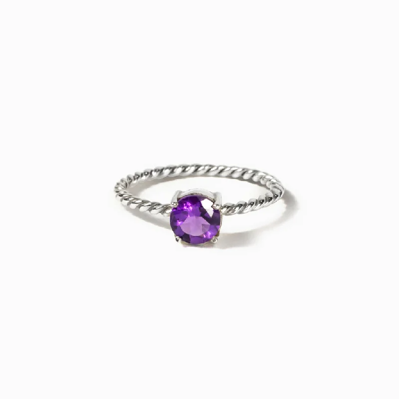 Sleek band rings-Sleek band rings-Amethyst Ring