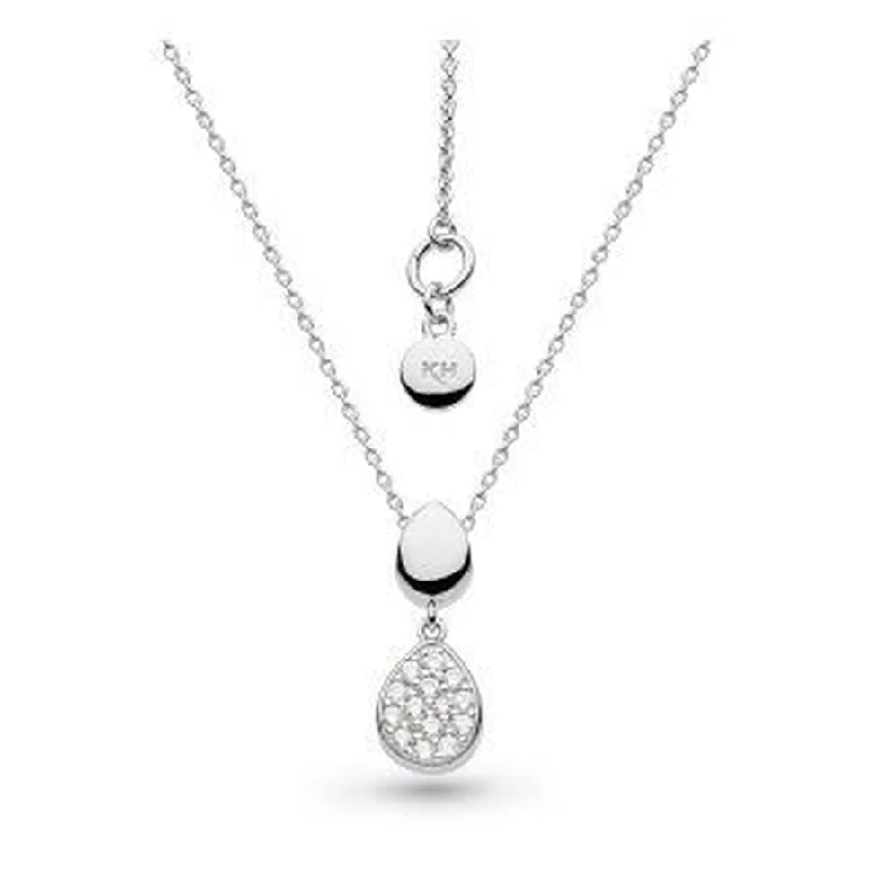 KH Silver Coast Pebble Glisten CZ Pave Ncklce