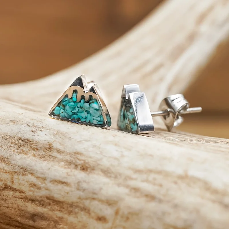 Art deco earrings-Turquoise Mountain Earrings