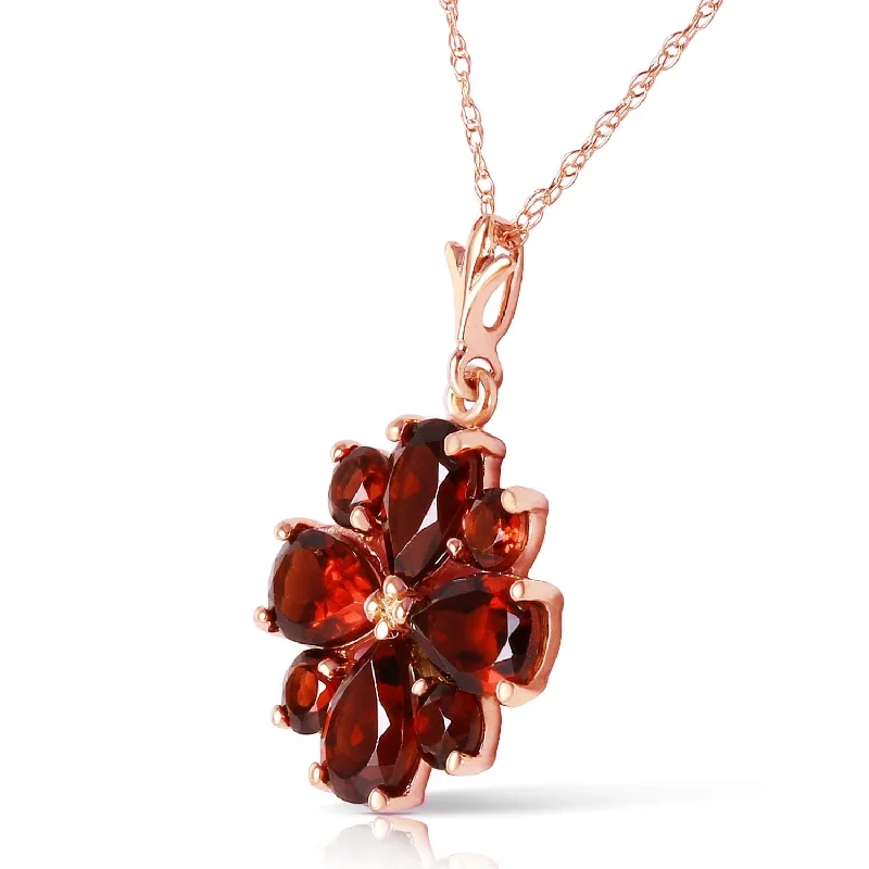 Swirl design necklaces-2.43 Carat 14K Solid Rose Gold Winter Garnet Necklace