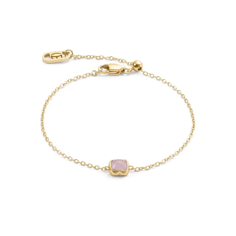 Coeur De Lion Gold October Birthstone Rose Quartz Bracelet