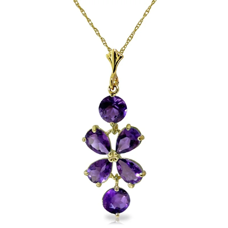 Peace charm necklaces-3.15 Carat 14K Gold Specially For You Amethyst Necklace