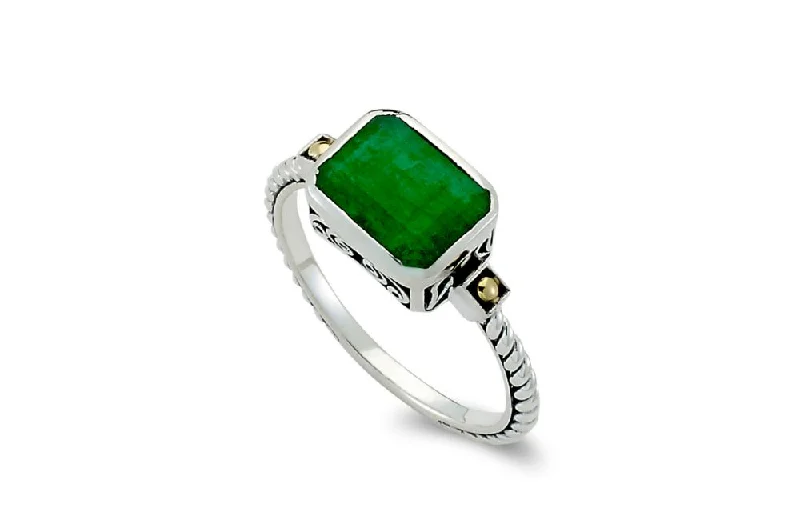 Flat band rings-Flat band rings-Eirini Ring- Emerald