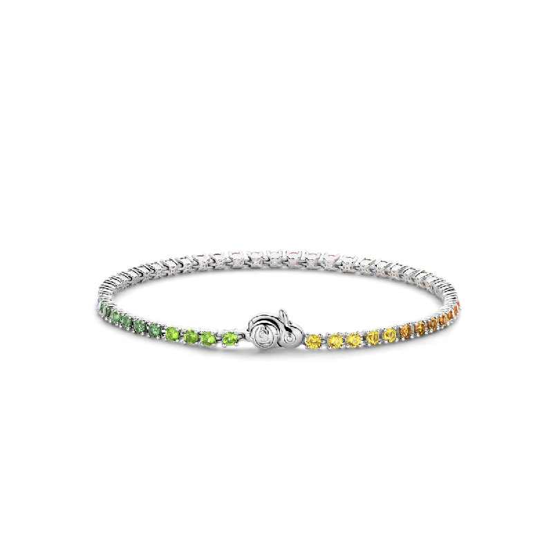 Ti Sento Rainbow Pave Multi-Coloured Cubic Zirconia Bracelet