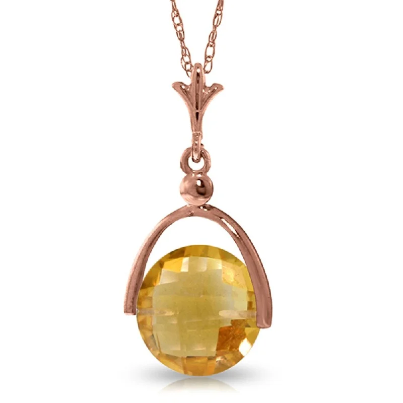 Spirit charm necklaces-14K Rose Gold Citrine Necklace