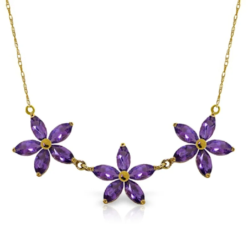 Retro charm necklaces-4.2 Carat 14K Gold House of Mirth Amethyst Necklace