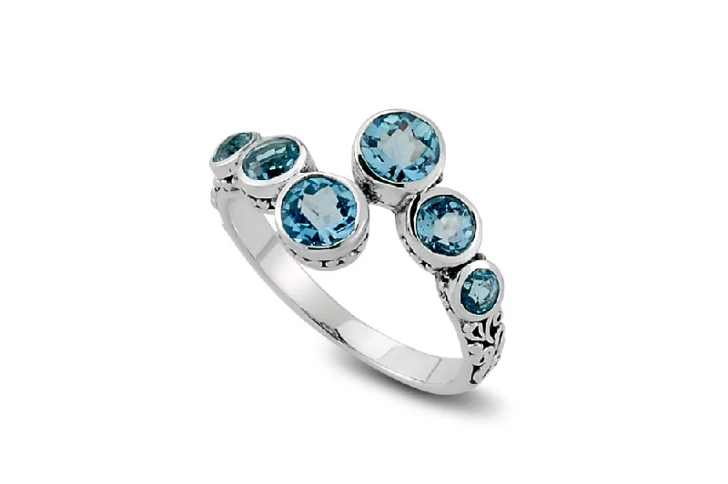 Flat band rings-Flat band rings-Tarutung Ring- Blue Topaz