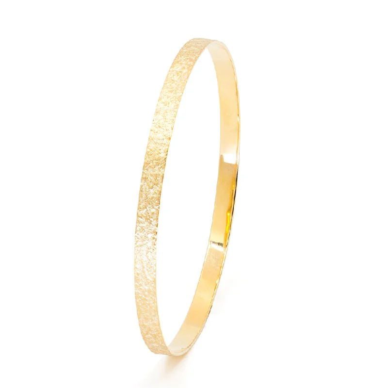 Earthy Textured Gold Bangle Bracelet