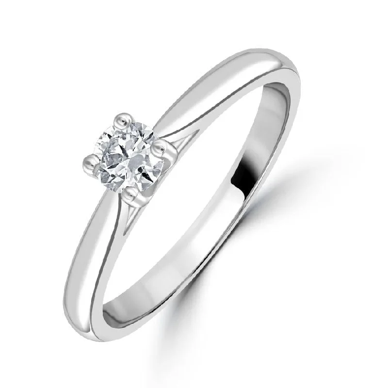 0.25ct Round Brilliant Cut Diamond Solitaire Platinum Ring