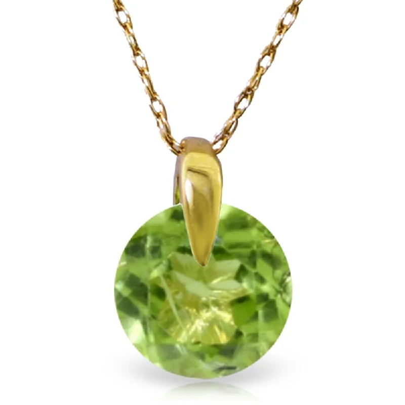 Raised disc necklaces-1 Carat 14K Solid Gold Wonders Of Love Peridot Necklace