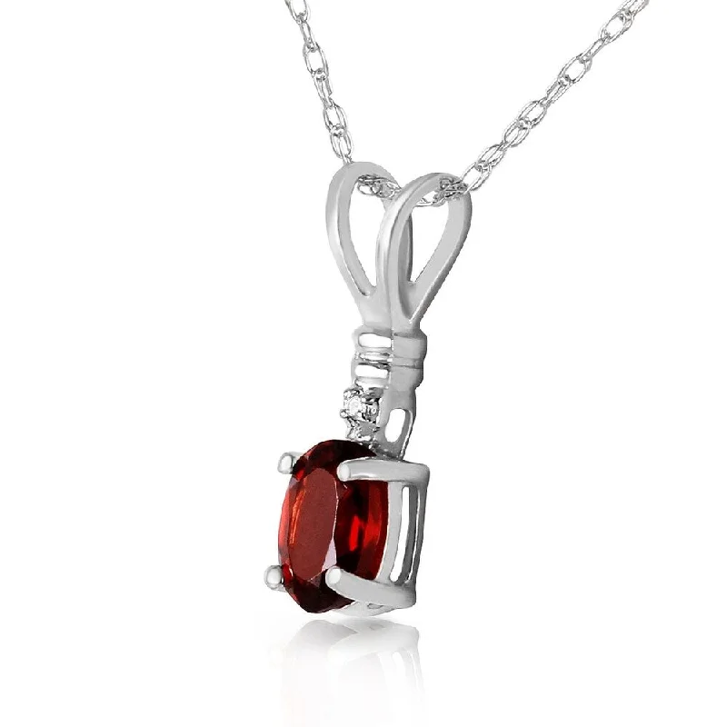 Tiered link necklaces-0.46 Carat 14K Solid White Gold Love Is Good Garnet Diamond Necklace