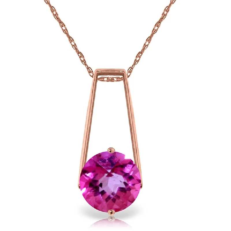 Vibrant enamel necklaces-1.45 Carat 14K Rose Gold Lullaby Pink Topaz Necklace