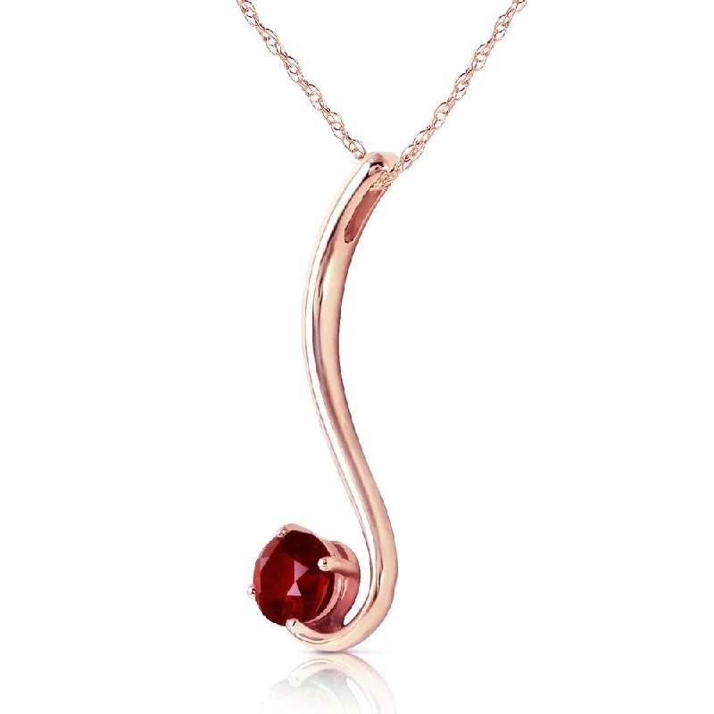 Radiant star necklaces-14K Solid Rose Gold Necklace with Natural Garnet