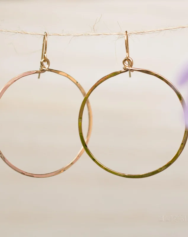 Bold hoop earrings-Circle Earrings ~Gold Plated or Silver Plated ~ SME001