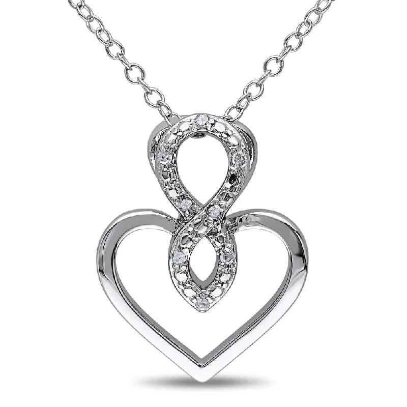 Fox charm necklaces-Miadora Sterling Silver Diamond Accent Heart Infinity Necklace